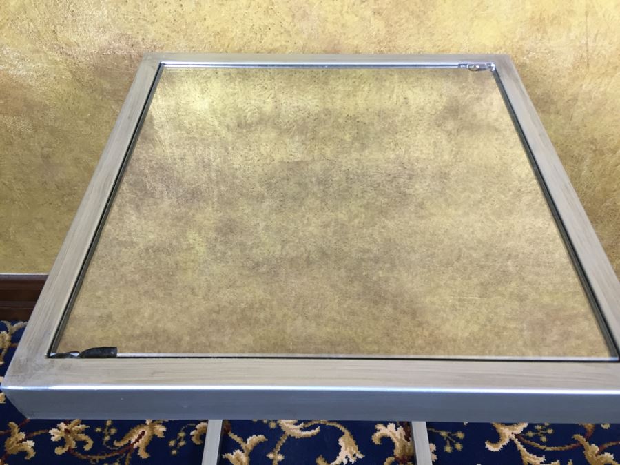 Metal Side Table With Glass Top [Photo 4]