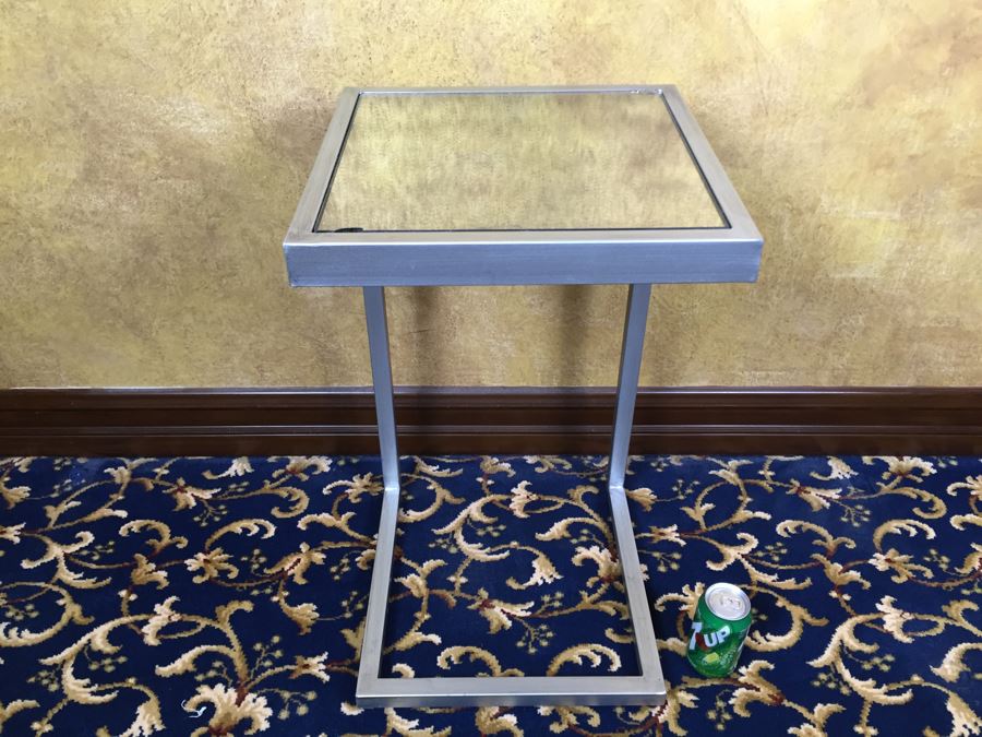 Metal Side Table With Glass Top [Photo 2]