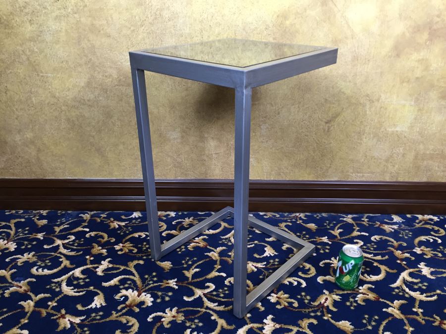 Metal Side Table With Glass Top [Photo 3]