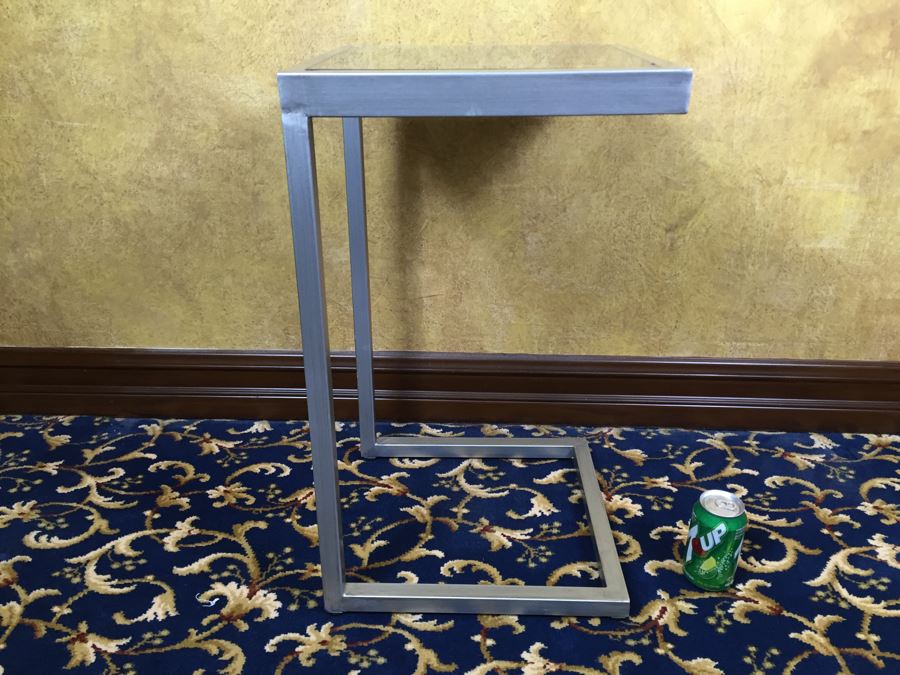 Metal Side Table With Glass Top [Photo 7]