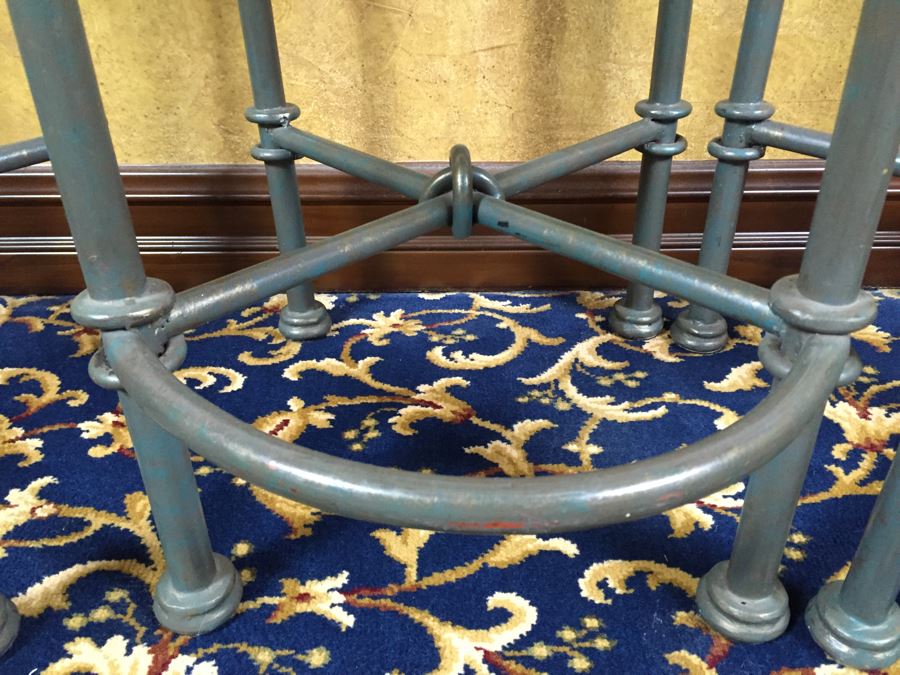 Set Of 5 Custom Wrought Iron Bar Stools With Footrest From Cassidy West (Cedros District Solana Beach) [Photo 5]