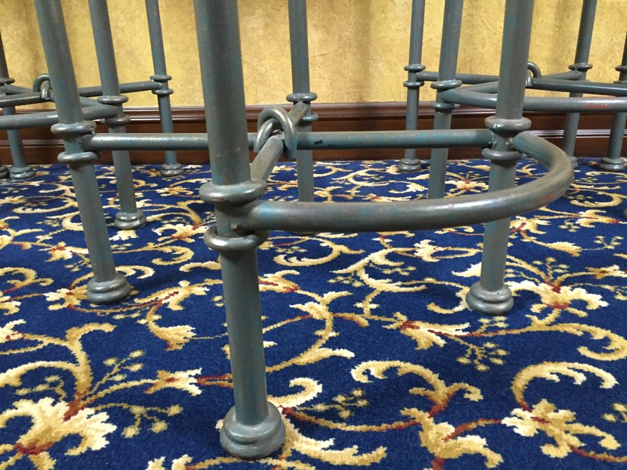 Set Of 5 Custom Wrought Iron Bar Stools With Footrest From Cassidy West (Cedros District Solana Beach) [Photo 7]