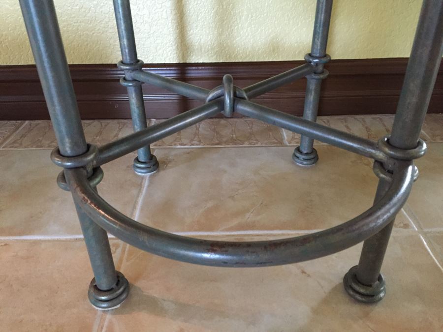 Set Of 5 Custom Wrought Iron Bar Stools With Footrest From Cassidy West (Cedros District Solana Beach) [Photo 3]