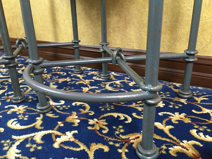 Set Of 2 Custom Wrought Iron Bar Stools With Footrest From Cassidy West (Cedros District Solana Beach) [Photo 7]