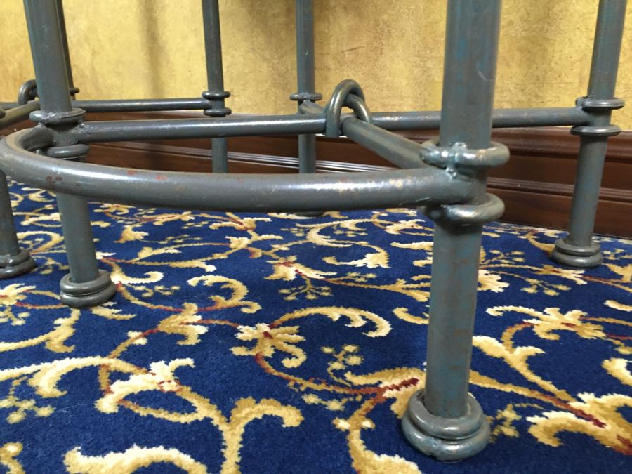 Set Of 2 Custom Wrought Iron Bar Stools With Footrest From Cassidy West (Cedros District Solana Beach) [Photo 6]
