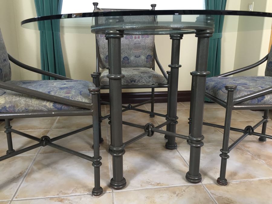 Custom Wrought Iron Dining Table With Four Wrought Iron Chairs From Cassidy West (Cedros District Solana Beach) [Photo 2]