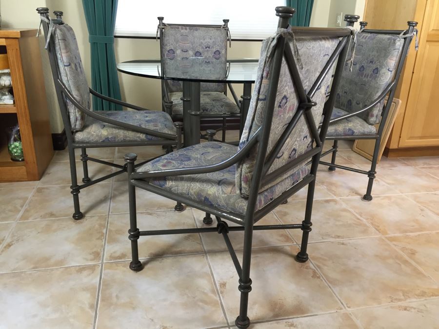 Custom Wrought Iron Dining Table With Four Wrought Iron Chairs From Cassidy West (Cedros District Solana Beach) [Photo 3]