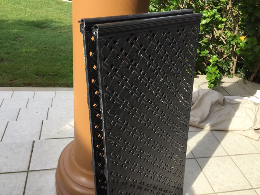 Luxury Quality 'Hanamint' Cast Aluminum Outdoor Black Dining Table With Two Leaves And 12 Chairs Plus Canvas Cover For Patio Furniture [Photo 26]