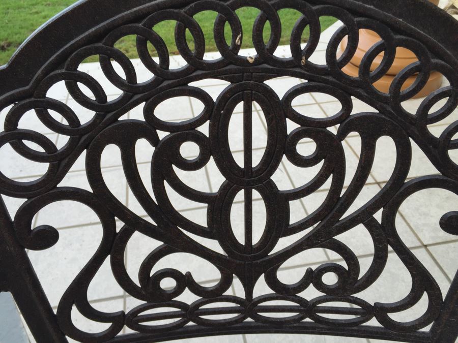 Luxury Quality 'Hanamint' Cast Aluminum Outdoor Black Dining Table With Two Leaves And 12 Chairs Plus Canvas Cover For Patio Furniture [Photo 17]