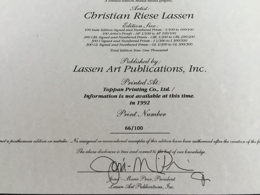 RARE Christian Riese Lassen Mixed-Media Graphic Suite Edition Hand Signed And Numbered 66 Of 100 [Photo 20]