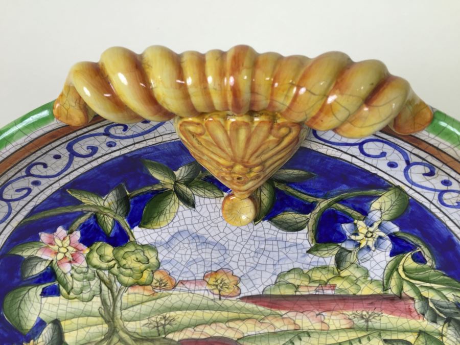 Large Decorative Italian Style Plate With Stand [Photo 4]