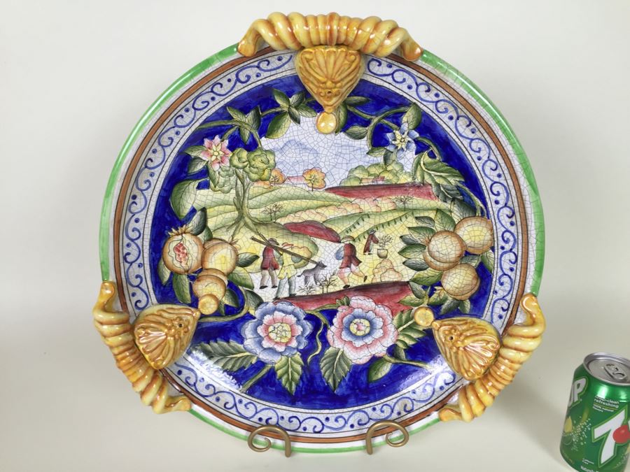 Large Decorative Italian Style Plate With Stand [Photo 2]