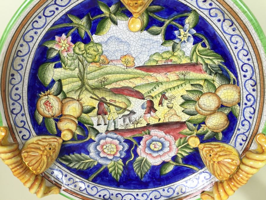 Large Decorative Italian Style Plate With Stand [Photo 5]