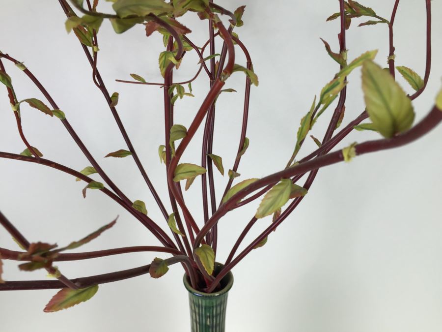 Tall Contemporary Vase With Aritificial Plants [Photo 4]