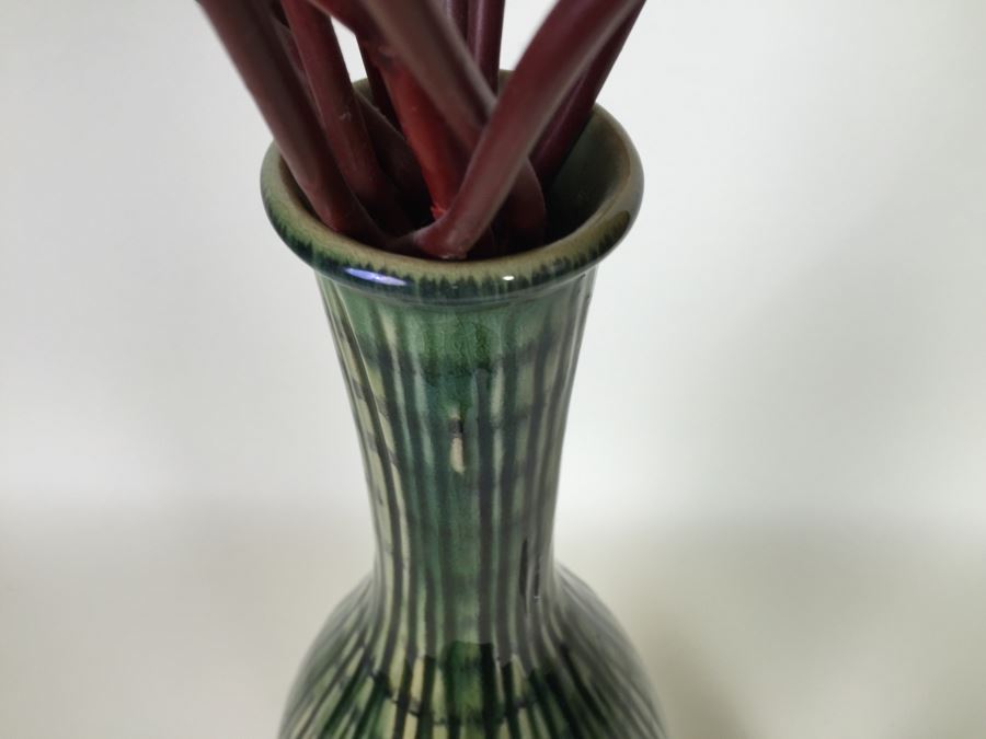 Tall Contemporary Vase With Aritificial Plants [Photo 5]