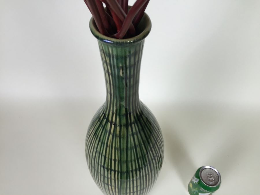 Tall Contemporary Vase With Aritificial Plants [Photo 6]