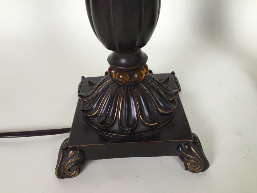 Nice Pair Of Contempary Stained Glass Table Lamps [Photo 6]