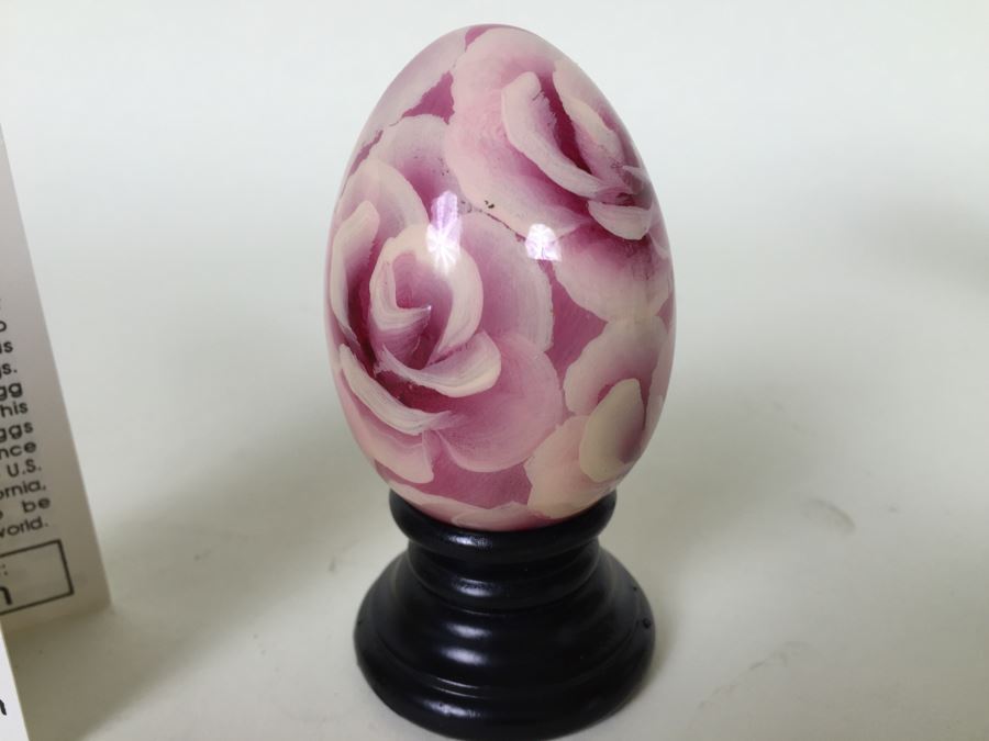 The Egg Man Solid Wood Egg Hand Painted By Alan Traynor With Stand [Photo 3]