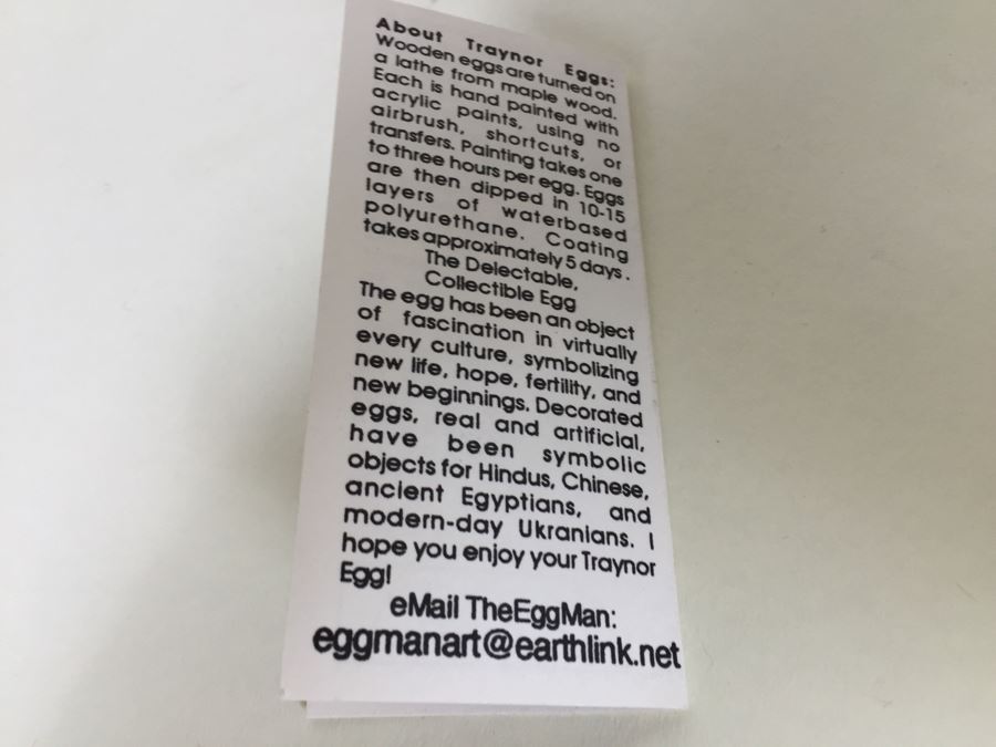 The Egg Man Solid Wood Egg Hand Painted By Alan Traynor With Stand [Photo 9]