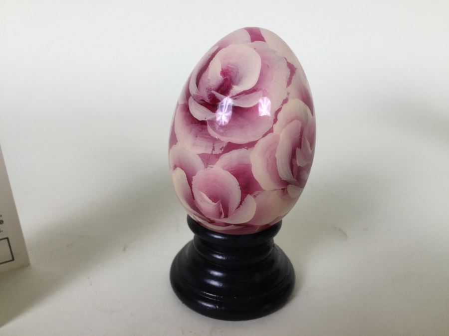 The Egg Man Solid Wood Egg Hand Painted By Alan Traynor With Stand [Photo 4]