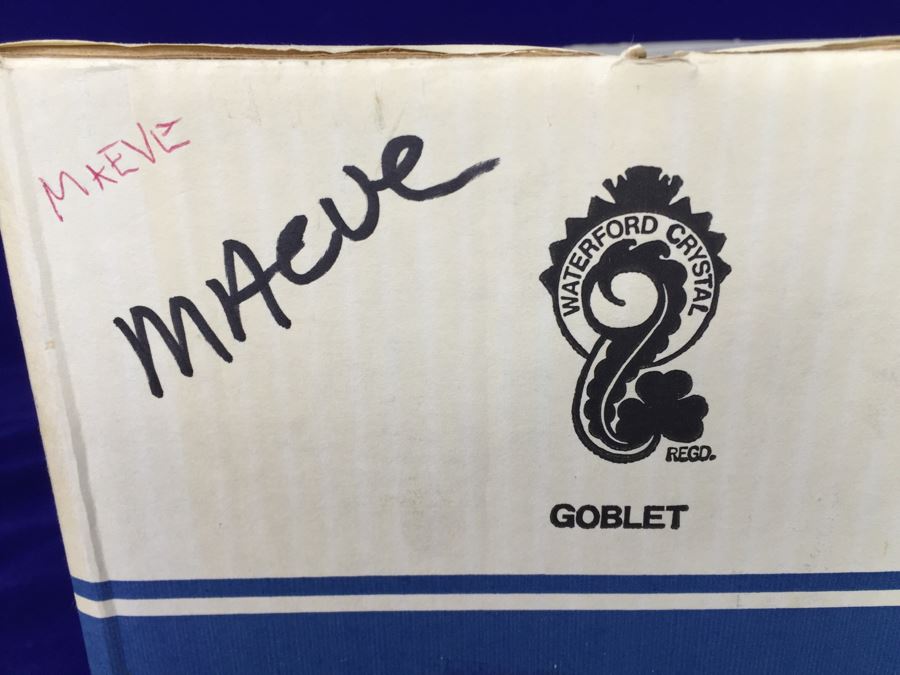 Waterford Crystal Maeve Empty Box With Single Waterford Maeve Stemware Glass Estimate $90 [Photo 4]