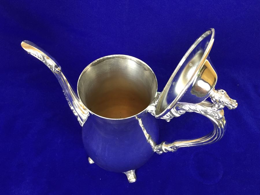 ONEIDA Silverplate Footed Coffee Pot With Creamer, Sugar And Serving Tray [Photo 9]
