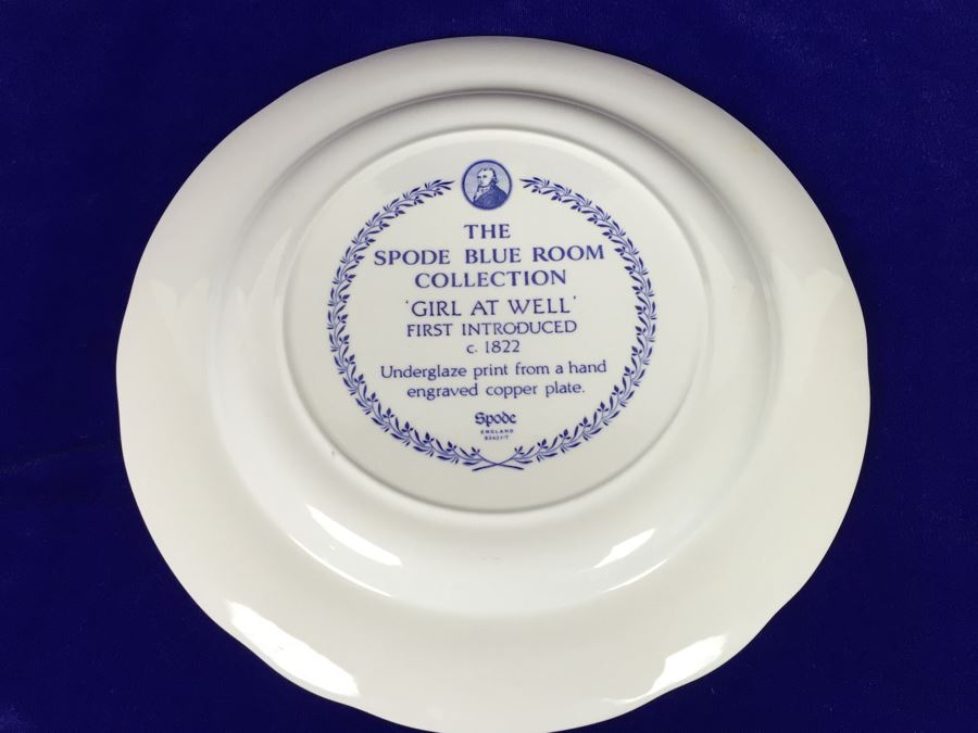 The Spode Blue Room Collection Plate Girl At Well Spode England [Photo 7]