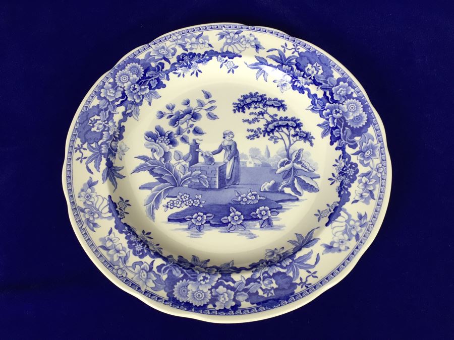The Spode Blue Room Collection Plate Girl At Well Spode England