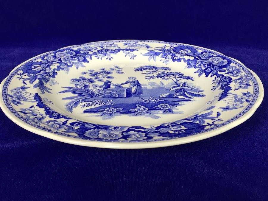 The Spode Blue Room Collection Plate Girl At Well Spode England [Photo 6]