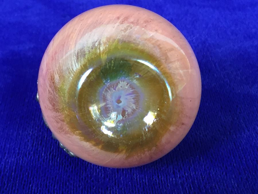 Stunning Blown Glass Perfume Bottle With Sterling Silver Overlay [Photo 14]