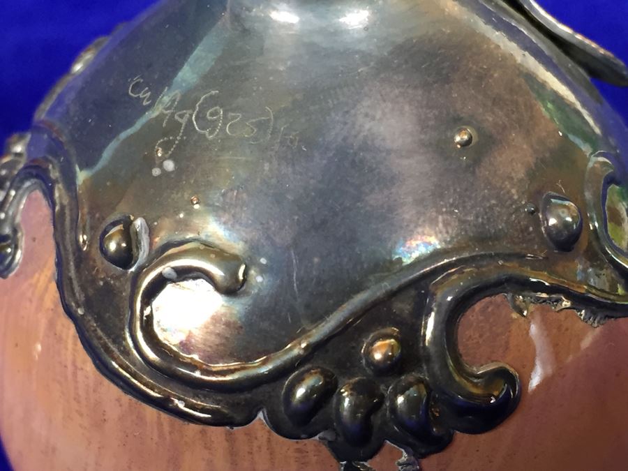 Stunning Blown Glass Perfume Bottle With Sterling Silver Overlay [Photo 16]