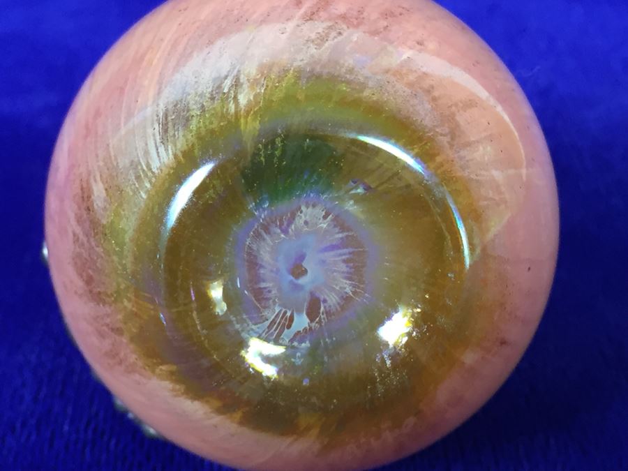 Stunning Blown Glass Perfume Bottle With Sterling Silver Overlay [Photo 13]