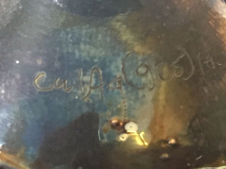 Stunning Blown Glass Perfume Bottle With Sterling Silver Overlay [Photo 2]