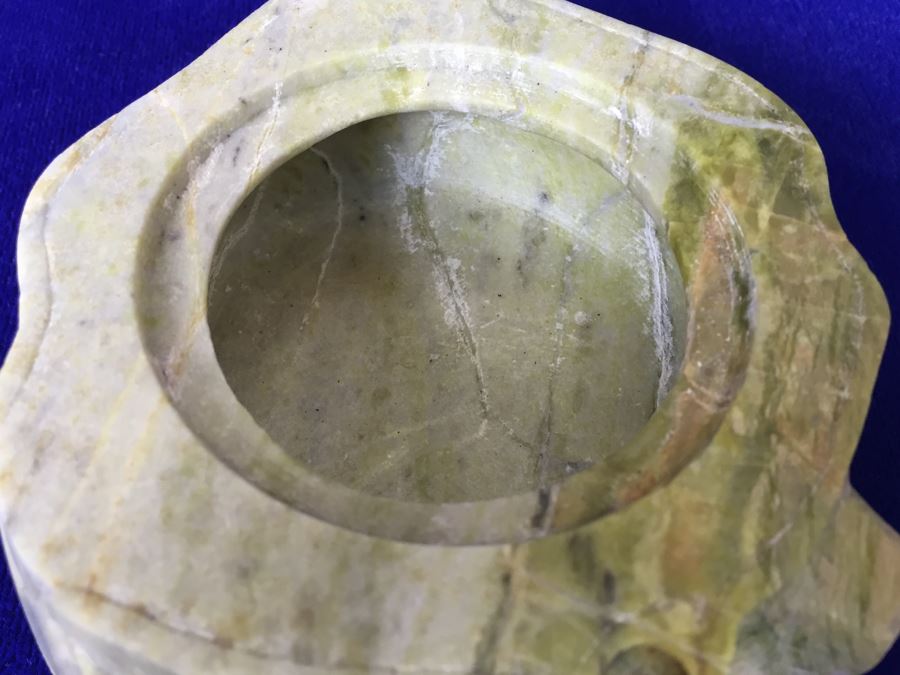 Carved Stone Trinket Box With Bird And Floral Motif [Photo 17]