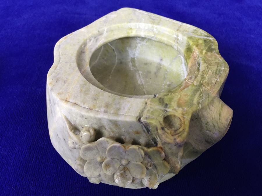 Carved Stone Trinket Box With Bird And Floral Motif [Photo 4]