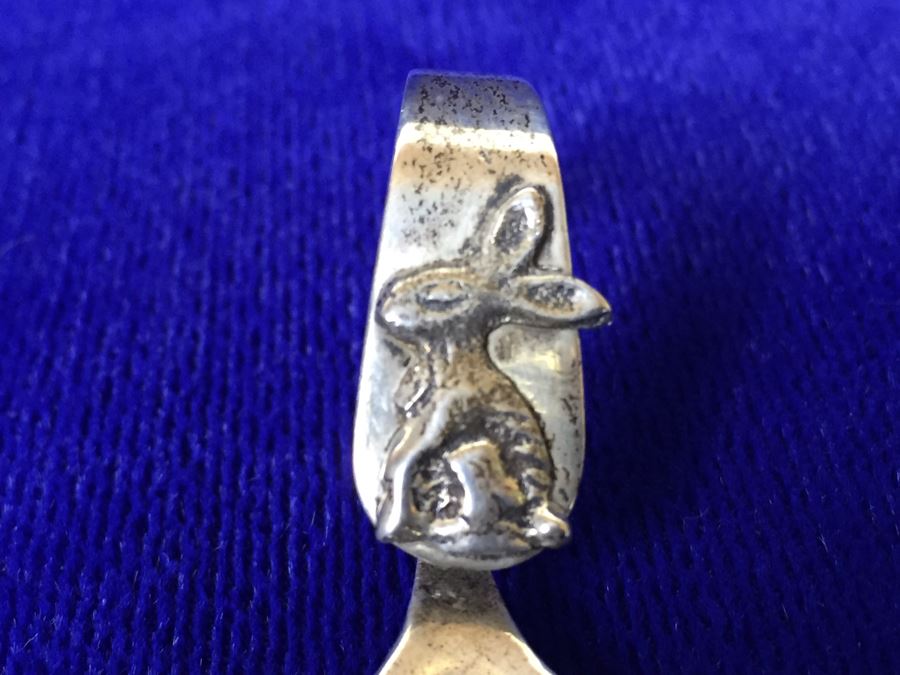 Small Sterling Silver Spoon With Rabbit On Handle [Photo 2]