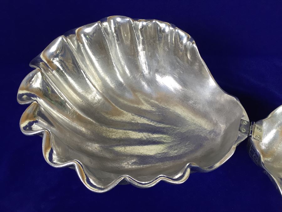 ARTHUR COURT DESIGNS 1981 Sea Shell Clam Hinged Serving Bowl Chip And Dip Dish [Photo 6]