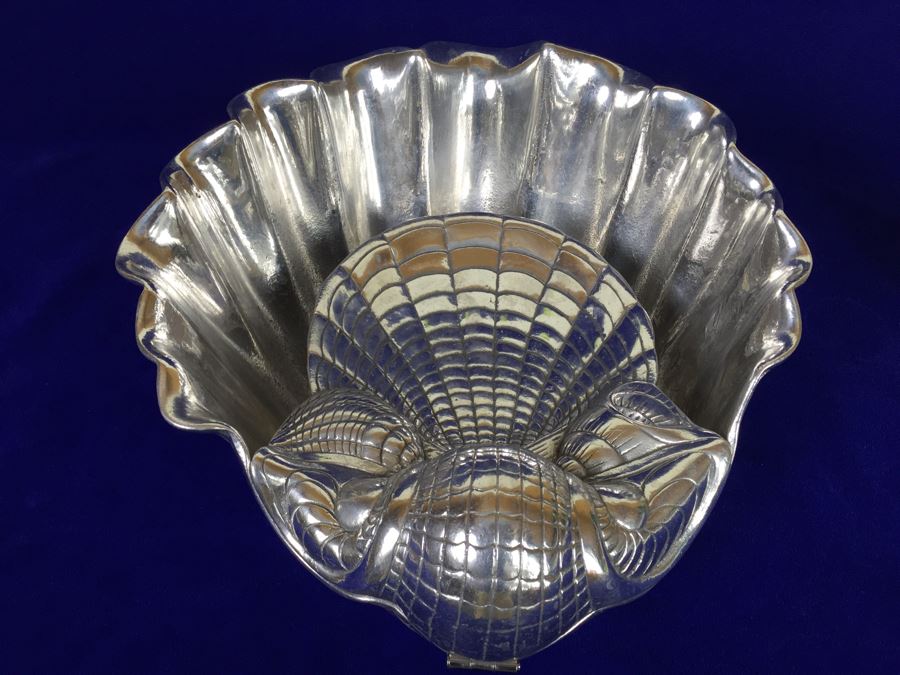 ARTHUR COURT DESIGNS 1981 Sea Shell Clam Hinged Serving Bowl Chip And Dip Dish [Photo 4]