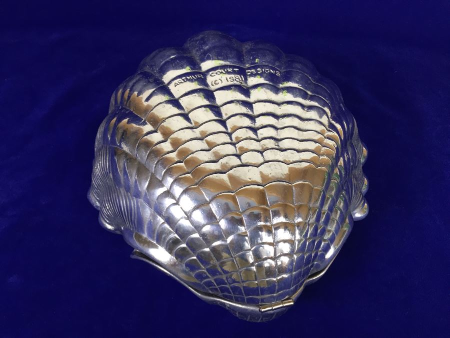 ARTHUR COURT DESIGNS 1981 Sea Shell Clam Hinged Serving Bowl Chip And Dip Dish [Photo 10]