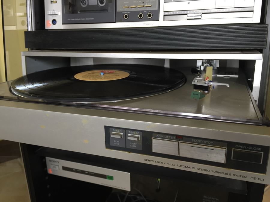 SONY Audio Rack System Includes Tuner, Amplifier, Record Player, Equalizer, Tape Deck And Manuals [Photo 3]