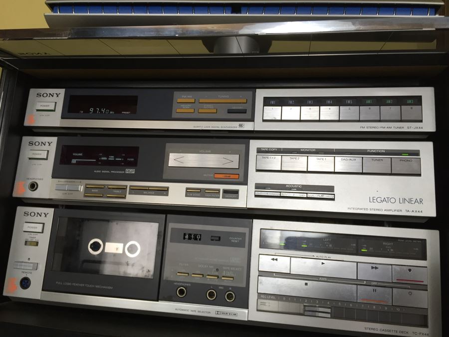 SONY Audio Rack System Includes Tuner, Amplifier, Record Player