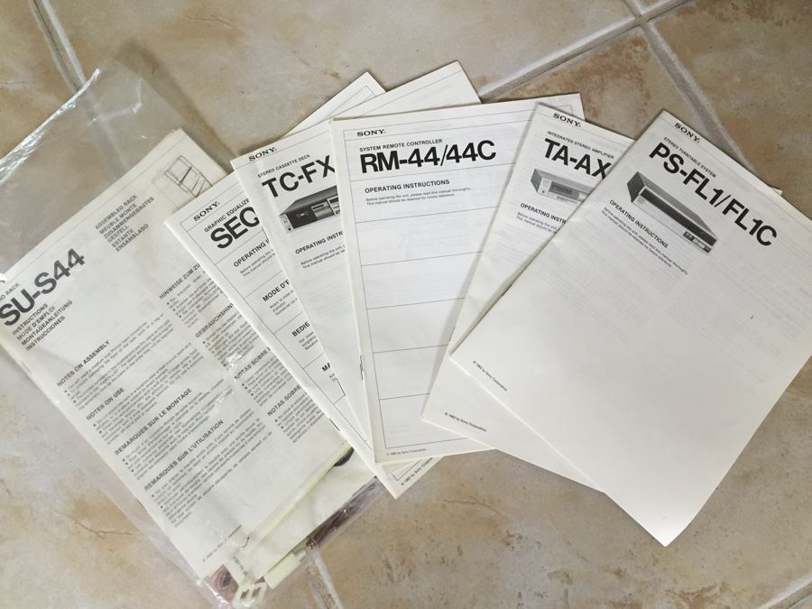 SONY Audio Rack System Includes Tuner, Amplifier, Record Player, Equalizer, Tape Deck And Manuals [Photo 27]