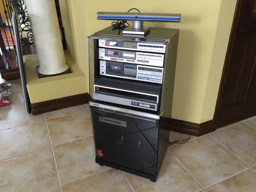 SONY Audio Rack System Includes Tuner, Amplifier, Record Player