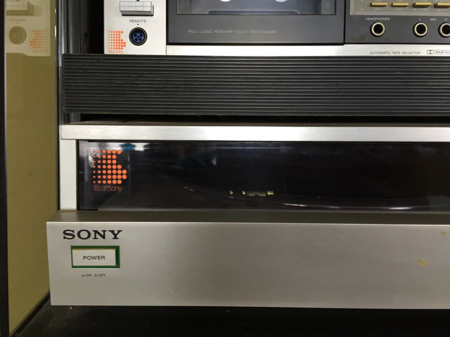 SONY Audio Rack System Includes Tuner, Amplifier, Record Player