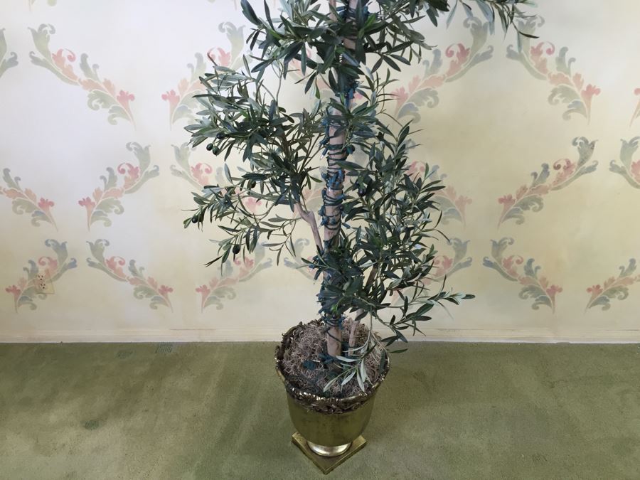 Artificial Olive Tree With Footed Pot And Lights [Photo 5]