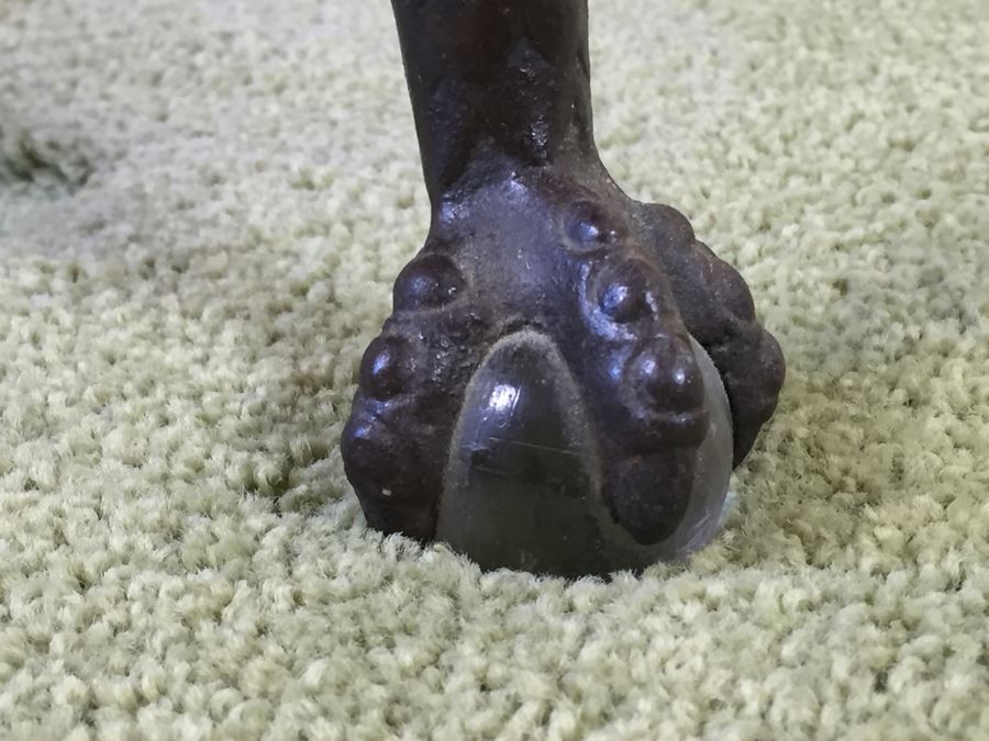 Stunning Vintage Two-Tier Table With Glass Ball And Metal Claw Feet [Photo 8]