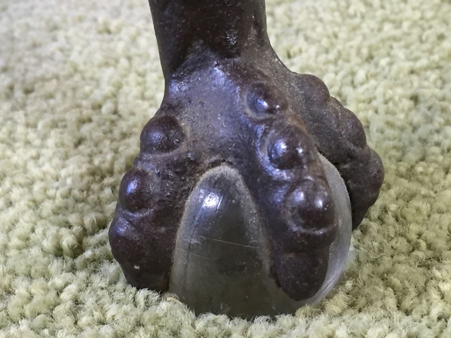 Stunning Vintage Two-Tier Table With Glass Ball And Metal Claw Feet [Photo 7]