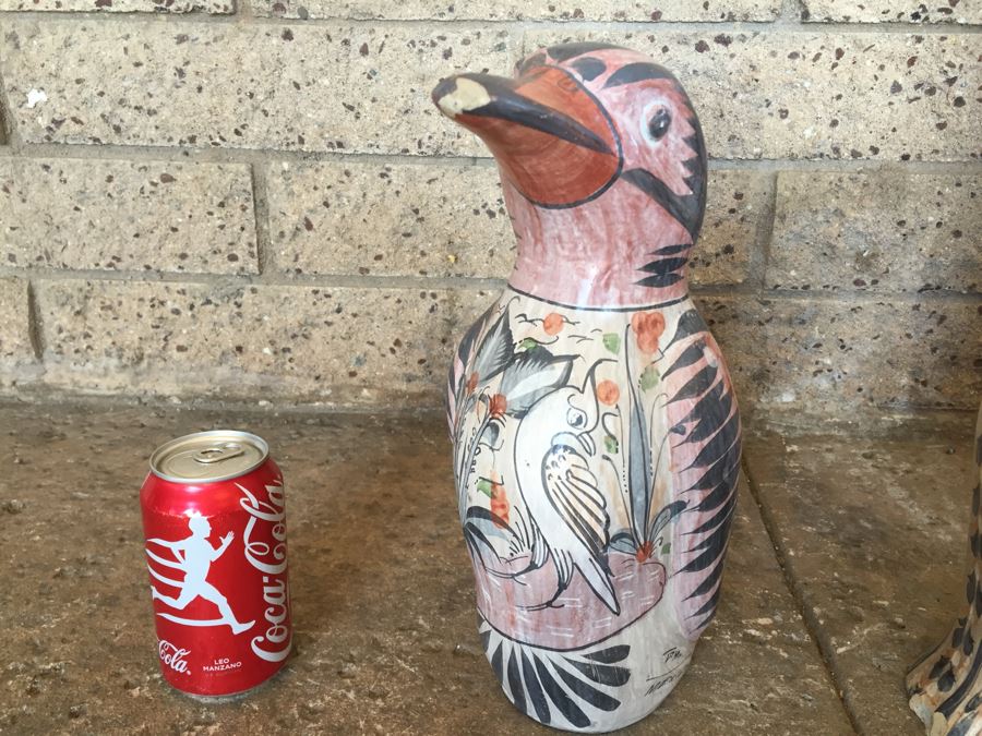 Mexican Pottery Lot With 2 Birds And Cat [Photo 4]