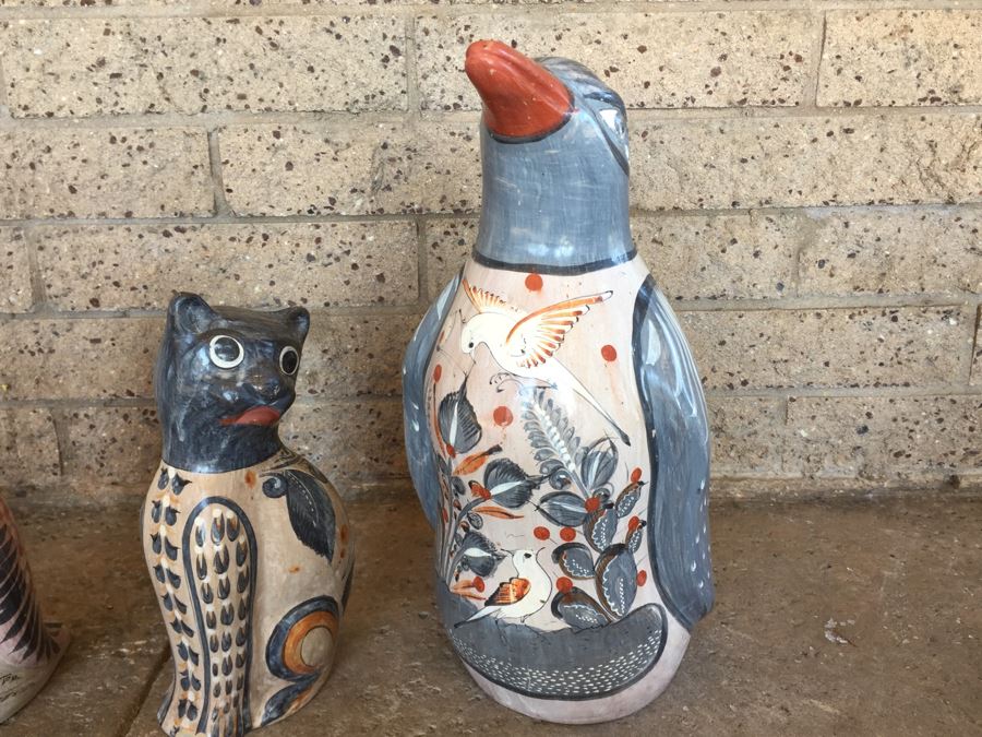 Mexican Pottery Lot With 2 Birds And Cat [Photo 17]