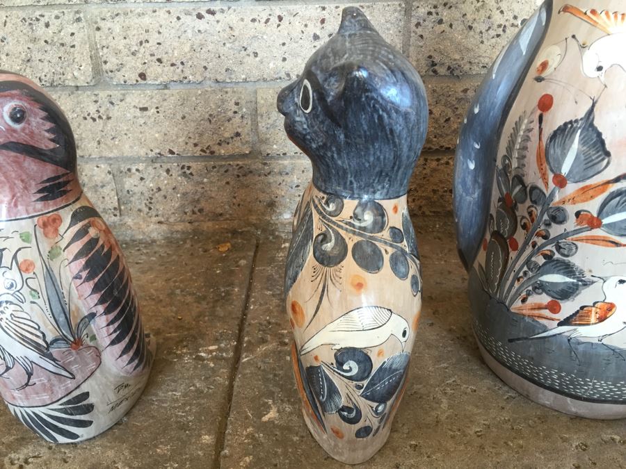 Mexican Pottery Lot With 2 Birds And Cat [Photo 12]